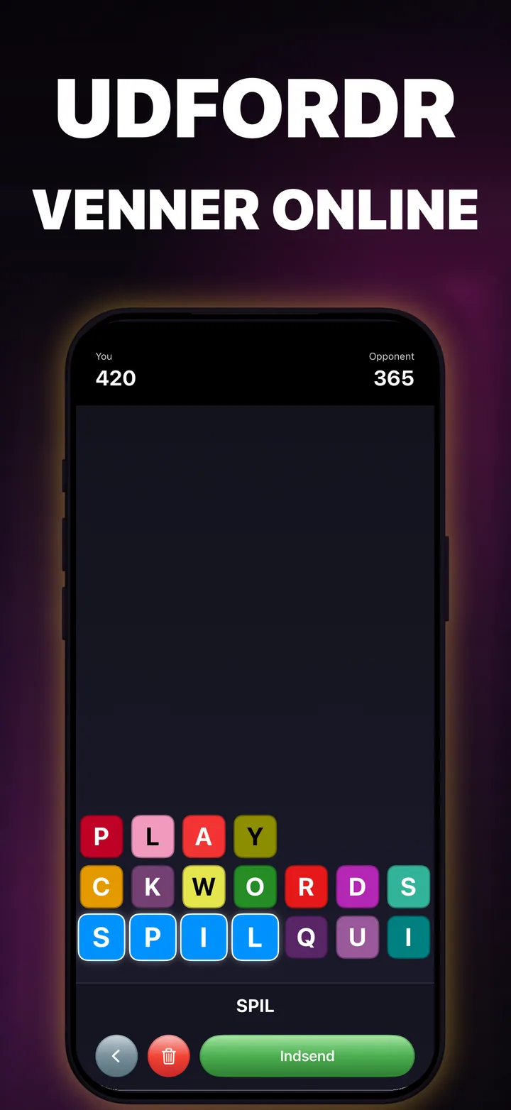 To QuickWords-spillere dyster på ens iPhone-brætter