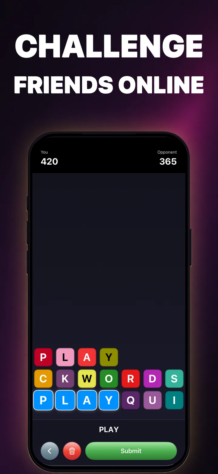 Two QuickWords players racing on matching iPhone boards